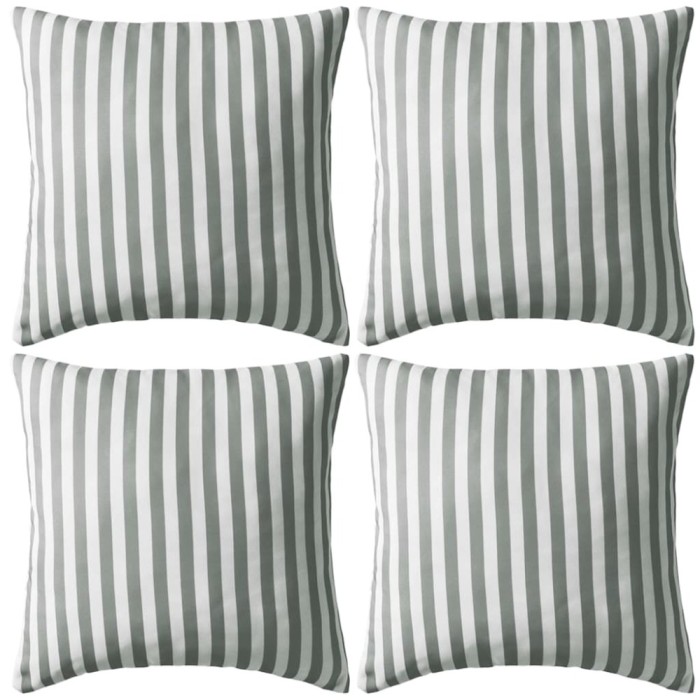 vidaXL Perne de exterior, 4 buc, imprimeu dungi, 45x45 cm, gri 132310