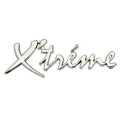 Emblema auto metalica, autoadeziva, model &quot;X&rsquo;TREME&quot;, finisaj Crom, dimensiune,
