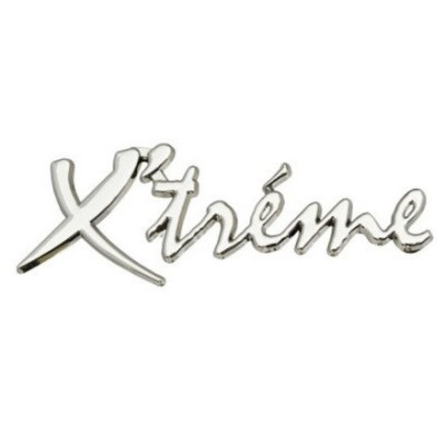 Emblema auto metalica, autoadeziva, model &amp;quot;X&amp;rsquo;TREME&amp;quot;, finisaj Crom, dimensiune, foto