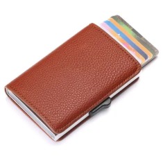 Portofel RFID iUni P6, 12 carduri, Maro