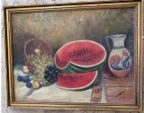 Tablou fructe semnat., Natura, Ulei, Realism