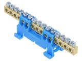 Conector regletă de conexiuni albastră pentru şină DIN - SEZ DK