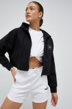 Cumpara ieftin Adidas by Stella McCartney bluză trening culoarea negru, cu glugă, uni HR2214