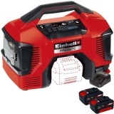 Einhell TE-AC 18/11 LiAC PRESSITO PXC + Twinpack + 4514095 - Compresor hibrid 11 bar + Set 2 acumulatori si incarcator Li-Ion 18 V 4 Ah