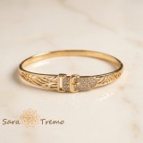 Cumpara ieftin Bratara Eleganta Couture , Bratara fixa placata cu aur 14K model catarama cu zirconia