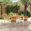 Set Masa Gradina vidaXL 5 Piese Lemn Acacia Masiv Maro, 4 Persoane. Exterior, Balcon, Terasa. 90x150x75 cm