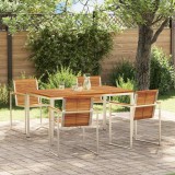 Set Masa Gradina vidaXL 5 Piese Lemn Acacia Masiv Maro, 4 Persoane. Exterior, Balcon, Terasa. 90x150x75 cm