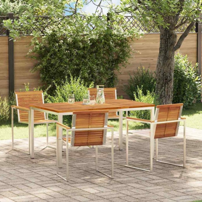 vidaXL Set de masă pentru grădină 5 pcs Lemn Solid de Acacia 3334807