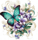 Cumpara ieftin Sticker decorativ Fluture Verde 63cm, PVC, autoadeziv, impermeabil, tema jungla, pentru perete, usa, laptop