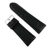 Cumpara ieftin Curea ceas piele naturala neagra, latime 28mm 30mm 32mm 34mm, textura bizonata, Time Veranda