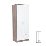 Dulap Sifonier Miami 80x205 cm Alb-Stejar York Dormitor Hol Akord