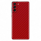 Cumpara ieftin Set Folii Skin Acoperire 360 Compatibile cu Samsung Galaxy S21 (2 Buc) - ApcGsm Wraps Carbon Geranium Red, Rosu, Oem