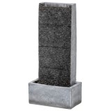 Outsunny F&acirc;nt&acirc;nă 2 niveluri pentru grădină cu iluminare LED, pompă, aspect granit 37,5 x 22 x 80 cm | Aosom Romania