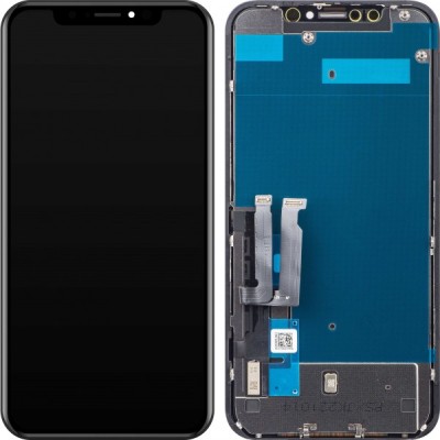 Display cu Touchscreen JK pentru Apple iPhone XR, cu Rama, Versiune LCD In-Cell, Negru foto