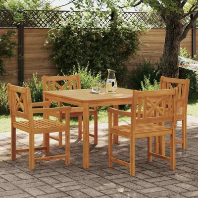 vidaXL Set de masă pentru grădină 5 pcs Maro Lemn masiv de acacia 3375659 foto