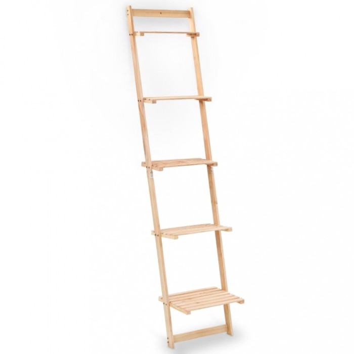 vidaXL Raft de perete tip scară, lemn de cedru, 41,5 x 30 x 176 cm