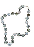 Colier Vintage Murano Handmade, Mărgele Sticlă, Aur/Argint, Statement, Lampwork, Efect Irizații, Elegant