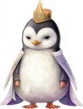 Cumpara ieftin Sticker decorativ, Pinguin Rege, Alb, 79 cm, 1277STK-8