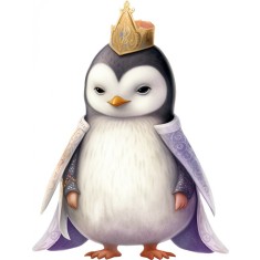 Sticker decorativ, Pinguin Rege, Alb, 79 cm, 1277STK-8