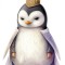 Sticker decorativ, Pinguin Rege, Alb, 79 cm, 1277STK-8