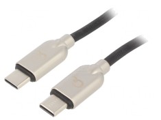 Cablu USB 2.0 USB-C 1m Negru 480Mbps foto