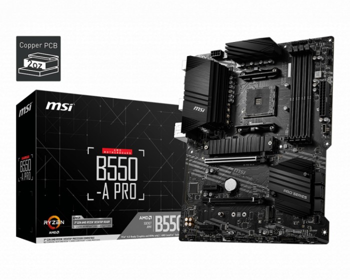 PLACA de BAZA MSI &quot;B550-A PRO&quot;, skt AM4, ATX, AMD B550, 4 x DDR4, max. 128 GB, 6 x SATA, 2 x M.2, 7.1, &quot;B550-A PRO&quot;
