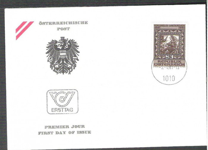 Austria &Ouml;sterreich 1981 Wilhelm Dachauer FDC K.150