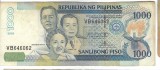 Bancnota 1000 piso 2009 - Filipine, cotatii bune!