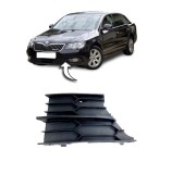 Grila bara Skoda Superb (3t), 06.2013-07.2015, Fata, partea Stanga, laminat cu negru, Aftermarket