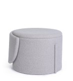 Cumpara ieftin Taburet cu spatiu depozitare textil gri buclat Anthea 58x54x64h