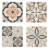 Set Suporturi pentru Pahare, Model Tiles, Lemn și H&acirc;rtie, Dimensiune 10x10cm, Multicolor, 4 Bucăți, Oem