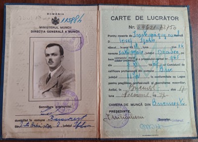 QW13 1 17 - 1948 - Diploma absolvire - Carte de lucrator - Instalator apa - gaze foto