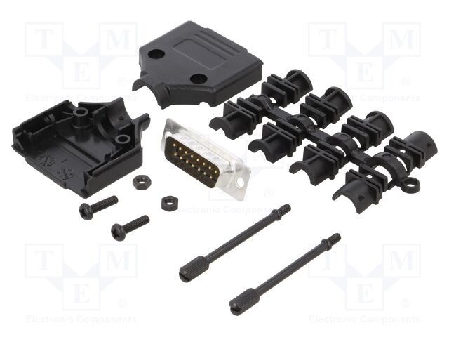 MH CONNECTORS D-Sub 15 PIN Mufă Tată Drept Lipire pe Cablu Kit Complet