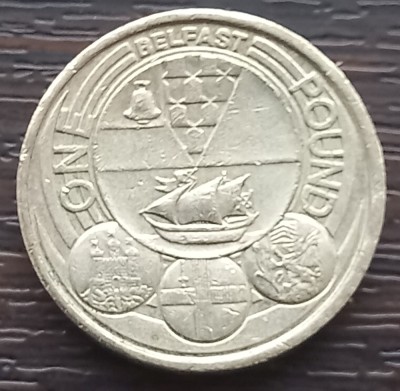 (S) MONEDA ANGLIA - 1 POUND 2010, COMEMORATIVA - IRLANDA DE NORD - BELFAST, MAI RARA foto