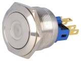ONPOW Intrerupator Anti-vandalism GQ22-11D/B/24V, IP65, LED Albastru, Montaj &Oslash;22mm, Inox