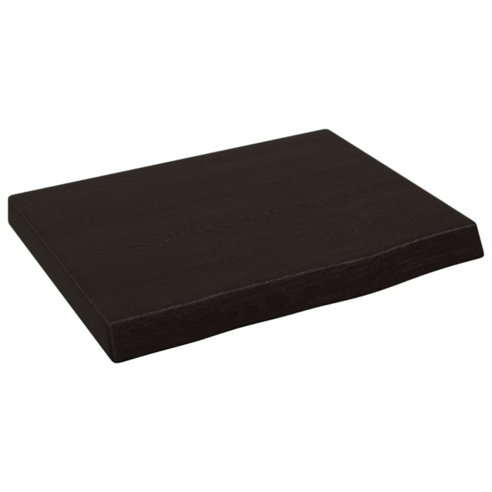 Blat de baie, maro inchis, 40x30x(2-4) cm, lemn masiv tratat