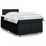 vidaXL Pat box spring cu saltea, negru, 120x190 cm, catifea 3288122