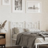 VidaXL Tăblie de pat metalică, alb, 120 cm 376208
