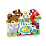 Puzzle din lemn cu piese mari Prietenii mei, Melissa &amp; Doug