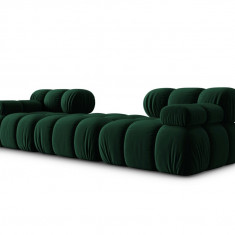 Canapea modulara 3 locuri, Bellis, Micadoni Home, BL, 188x188x63 cm, catifea, verde bottle