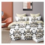 Lenjerie pat dublu,bumbac finet,6 piese,cearceaf normal 220x240cm, cearceaf pilota 200x220cm, 2 fete de perna 50x70, 2 fete de perna 70x70-A1091