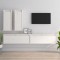 Comode TV, 4 buc., alb, lemn masiv de pin