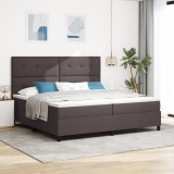 VidaXL Pat cu arcuri cu saltea gri &icirc;nchis 200x200 cm țesătură