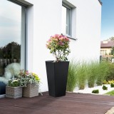 Ghiveci &icirc;nalt Vaargel pentru exterior, otel galvanizat negru, 76 cm