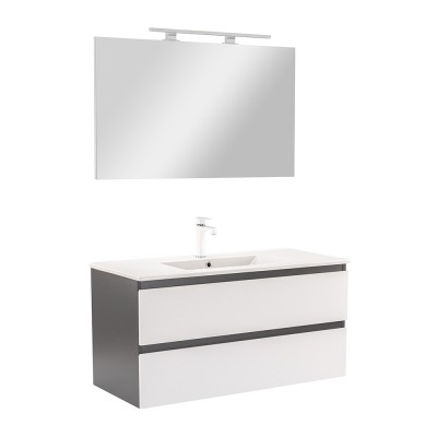 Mobilier complet de baie Vario Forte 100 antracit-alb foto
