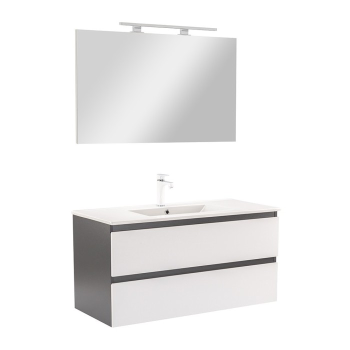 Mobilier complet de baie Vario Forte 100 antracit-alb