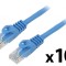 Patch cord U/UTP 6 litat CCA PVC albastru 0,5m 26AWG