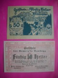HOPCT BANCNOTA NOTGELD NR 18 ALTMUNSTER SI RANDEGG SET 2 BUC 50 HELLER 1921 -AUSTRIA