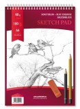 Bloc desen cu spirala, A4, 100 file - 90g/mp, pentru schite creion, AURORA