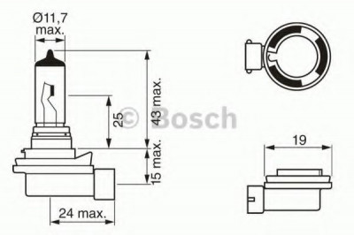 Bec, proiector ceata SKODA FABIA II (2006 - 2014) BOSCH 1 987 302 081 foto